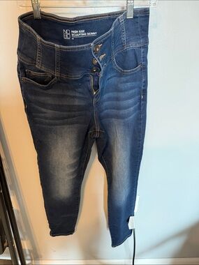 No Boundaries Dark Blue High-Rise Sculpting Skinny Jeans
